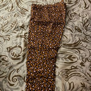 Leopard Print Ankle Crop Business Pants